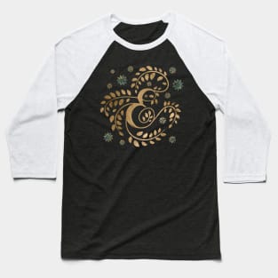 Luxury Golden Calligraphy Monogram with letter E Baseball T-Shirt